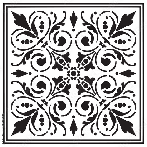 Vector square classic black and gold european ornament. pattern rectangle tiles of ancient Greece and the Roman Empire.