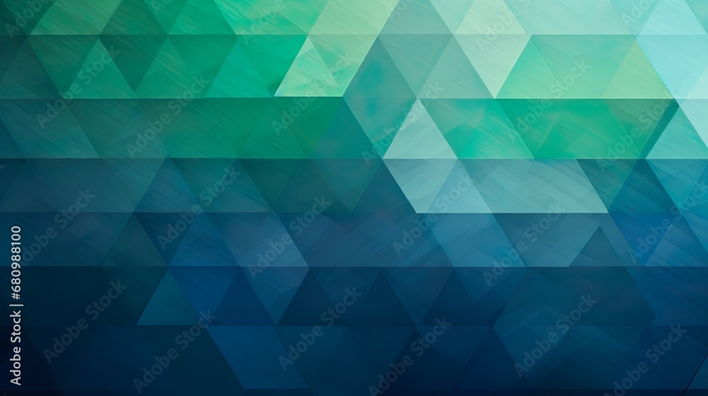 Obraz premium blue and green background with triangle layers in abstract geometric pattern