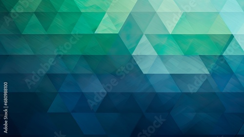 blue and green background with triangle layers in abstract geometric pattern photo