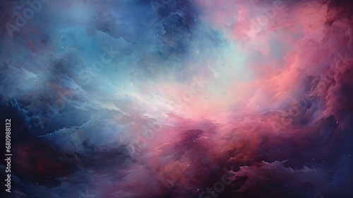 Beautiful abstract blue and pink background with purple smoke texture. © Damerfie