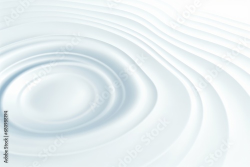 Water ripple effect on white background. Circular wave top view.  illustration of a surface that resonates from impact, Generative AI photo