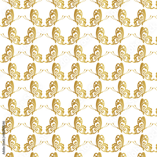 seamless golden pattern with butterfly