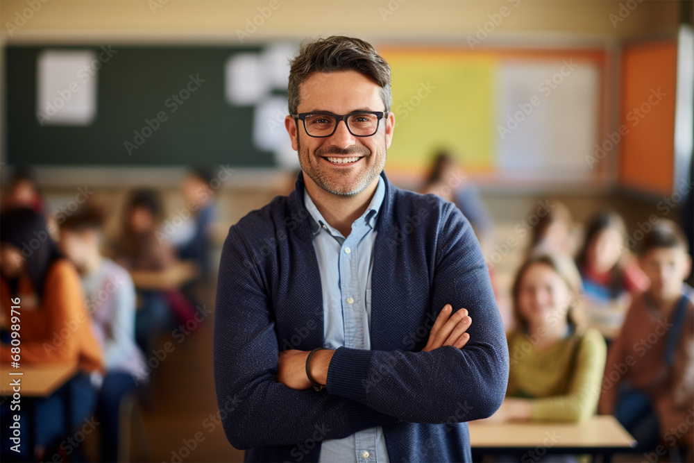 © bephoto - 教室で授業をする男性教師 © bephoto - 教室で授業をする男性教師