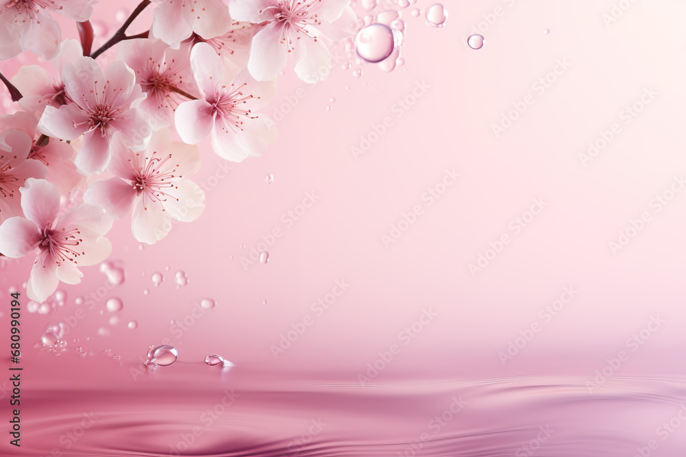 Beauty pink flower banner