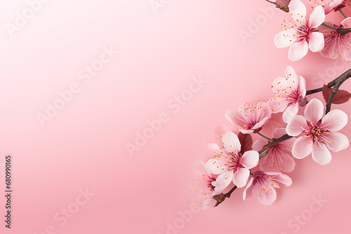 Beauty pink flower banner