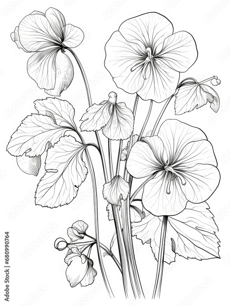 custom made wallpaper toronto digitalNasturtium Coloring book page