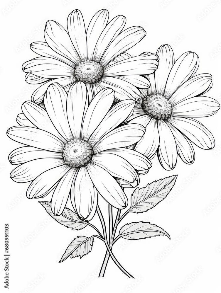Osteospermum Coloring book page Osteospermum Coloring book page