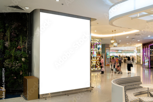 Empty Billboard in Shopping Mall photo