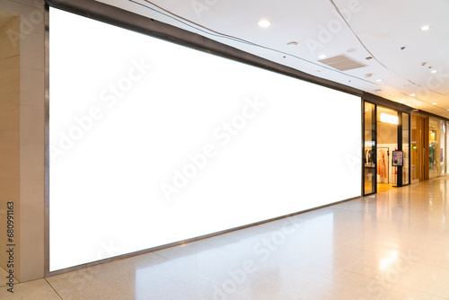Fototapeta Naklejka Na Ścianę i Meble -  Shop billboard Mockup on Store front in Shopping Mall