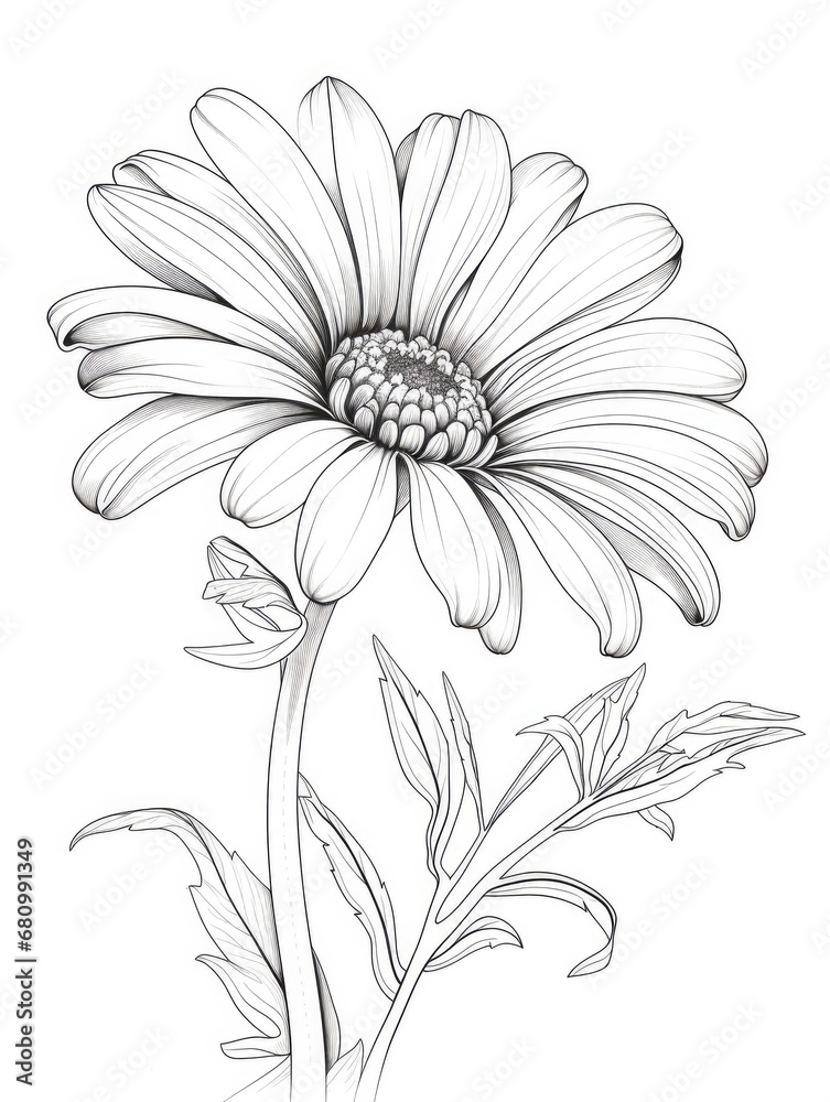 Osteospermum Coloring book page Osteospermum Coloring book page