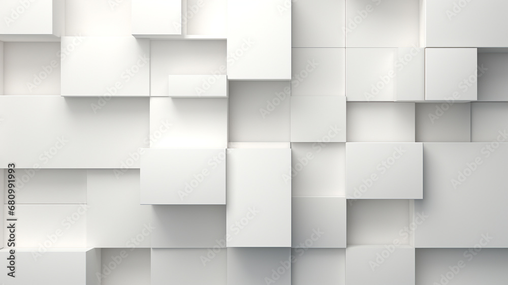 Abstract white background with squares Abstract white background with squares