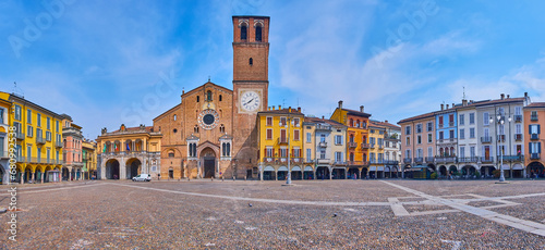 Piazza della Vittoria panorama, Lodi, Lombardy, Italy photo