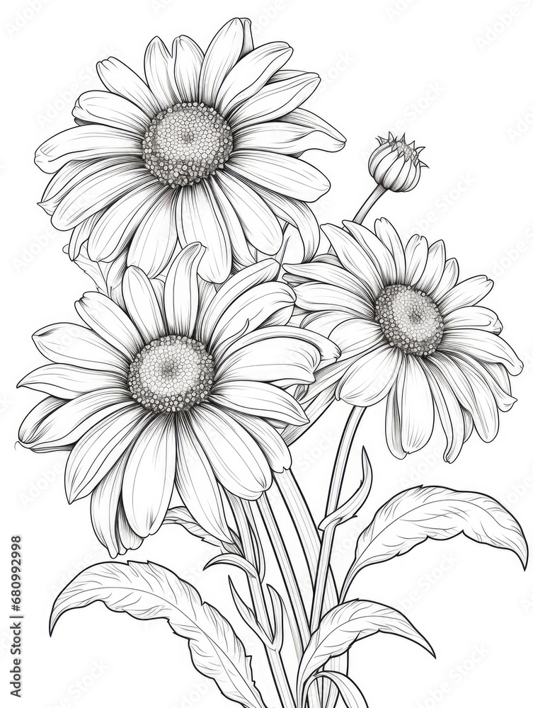 Rudbeckia Flower Coloring book page