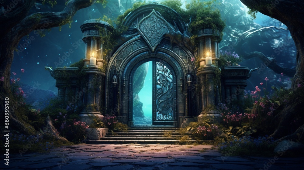 Gate of Magic. Enigmatizing The gateway to the realm of fantasy. old remains. t
