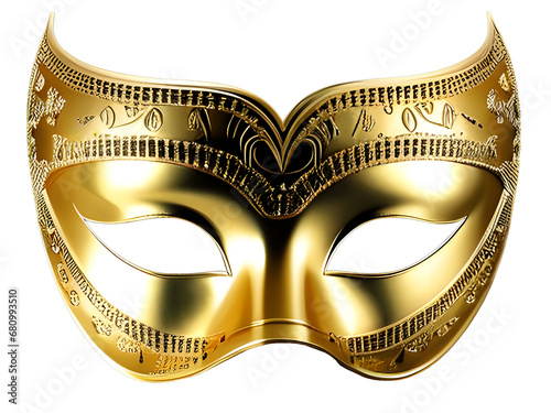 Golden carnival mask, A gold mask on a transparent background, The Golden Carnival Mask's Radiance for Every Celebration - AI-Generated
