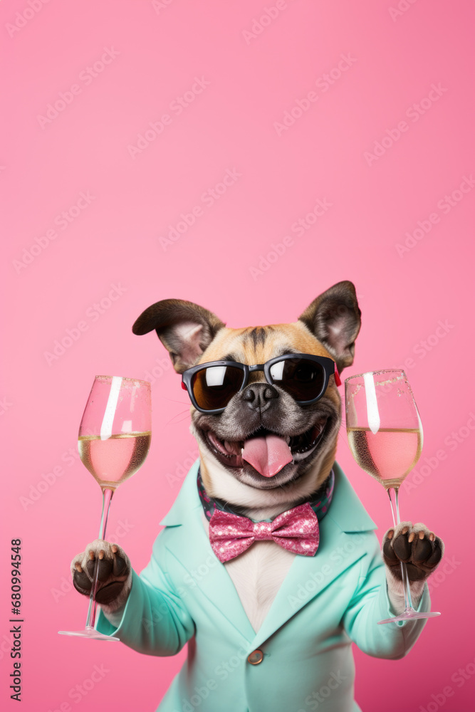 Célébration Canine : Chiens en Tenues de Fête pour la Nouvelle Année