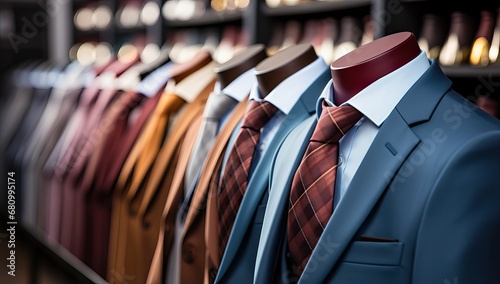 Elegant Suits Displayed in a Fashion Store