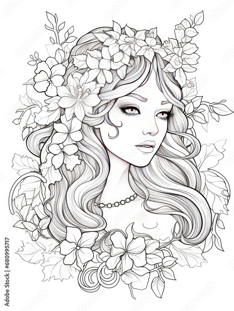Veronica Flowers Coloring book page Veronica Flowers Coloring book page