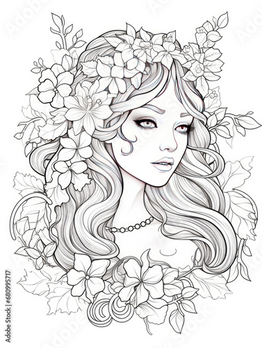 Veronica Flowers Coloring book page