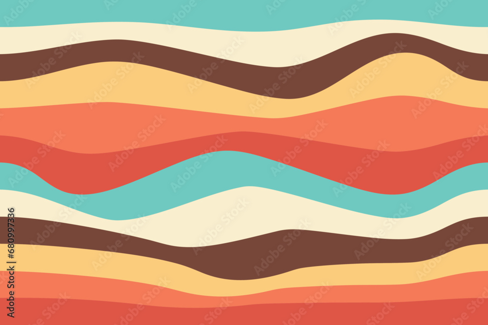 Retro background, Abstract background of groovy Wavy Lines design in 1970s Hippie Retro style.Seventies Style, Groovy Background, Wallpaper. Flat Design, Hippie Aesthetic. Retro background, Abstract background of groovy Wavy Lines design in 1970s Hippie Retro style.Seventies Style, Groovy Background, Wallpaper. Flat Design, Hippie Aesthetic.