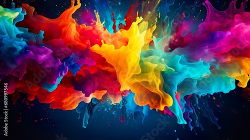 Bright colorful watercolor paint background texture © Damerfie