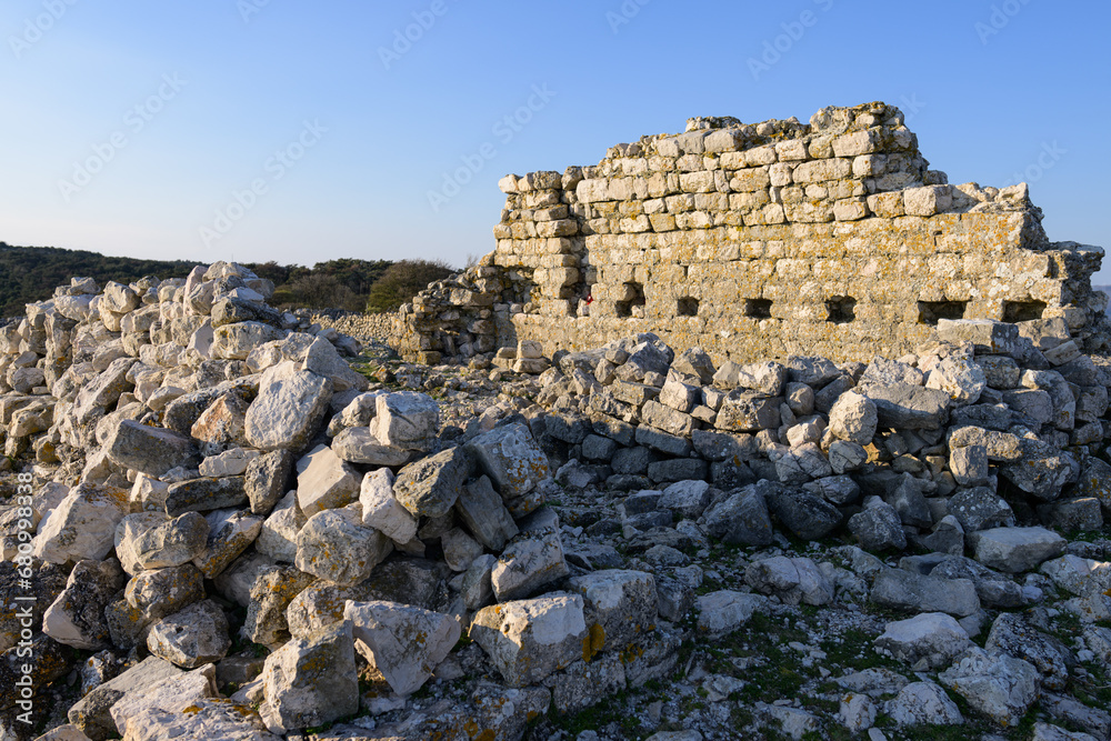 Ruin of an ancient chapel in Cres Croatia