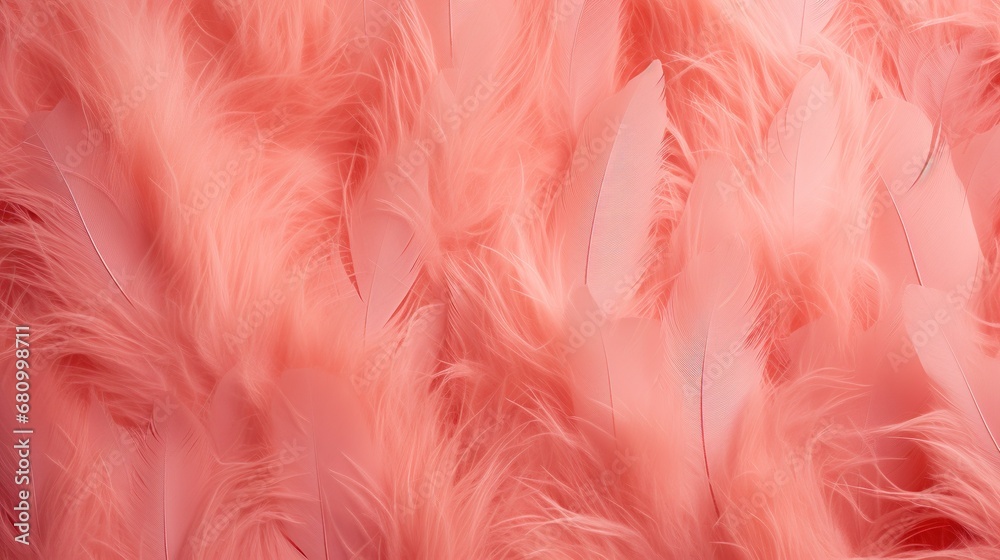Pink feather pattern texture background, pastel soft fur feather