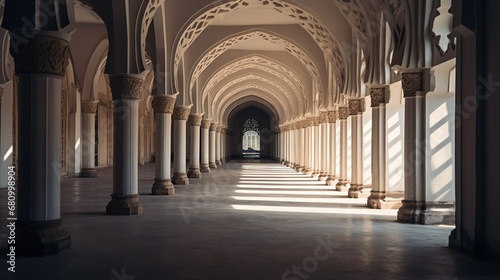 corridor with numerous arcs antique