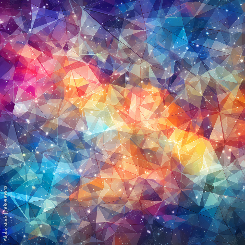 abstract prism-like patterns resembling a galactic nebula