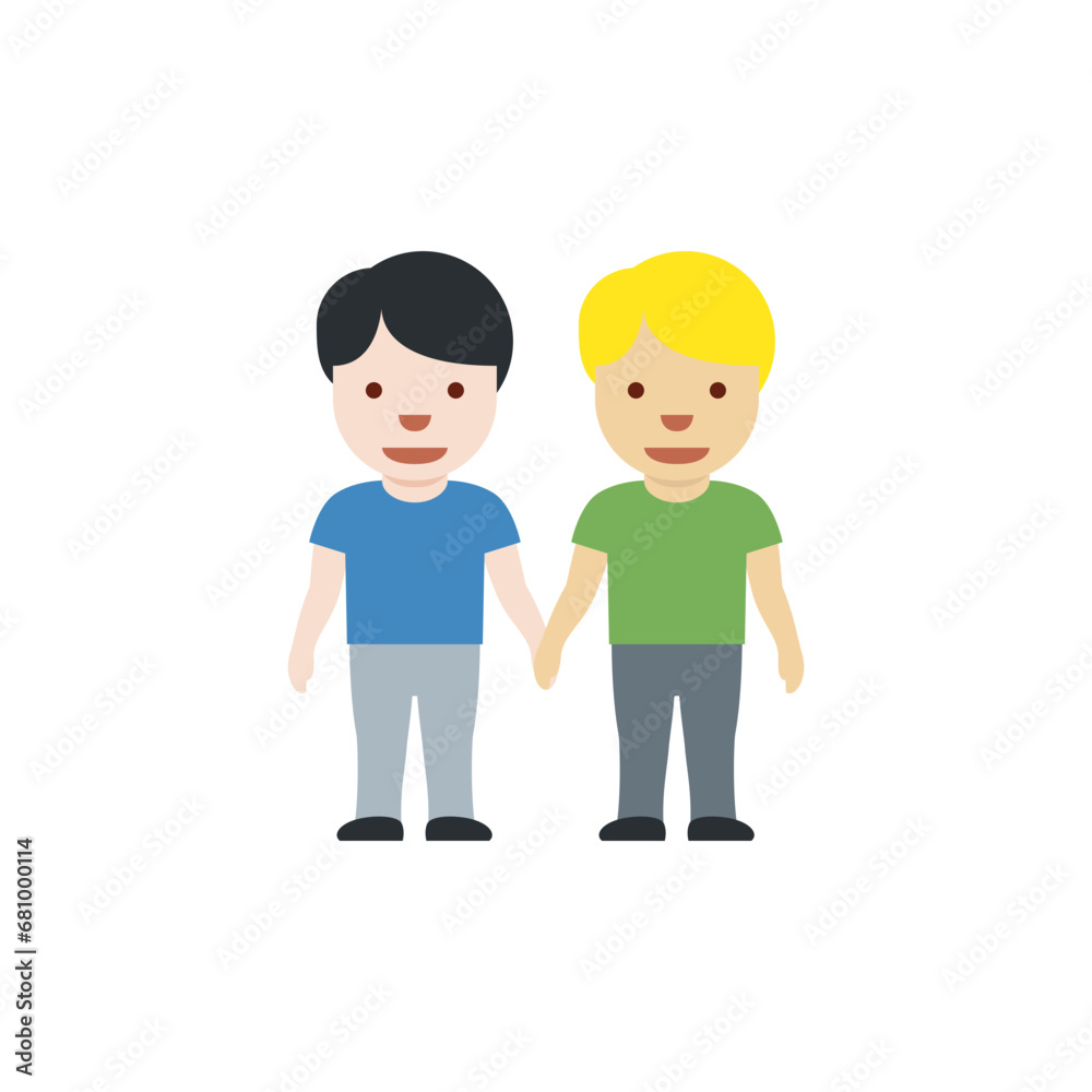 Men Holding Hands: Light Skin Tone, Medium-Light Skin Tone Men Holding Hands: Light Skin Tone, Medium-Light Skin Tone