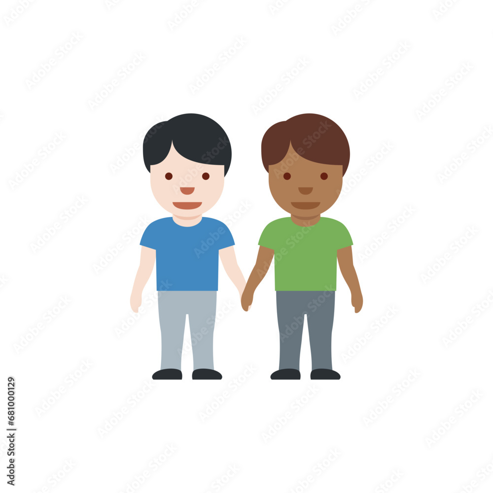 Men Holding Hands: Light Skin Tone, Medium-Dark Skin Tone Men Holding Hands: Light Skin Tone, Medium-Dark Skin Tone