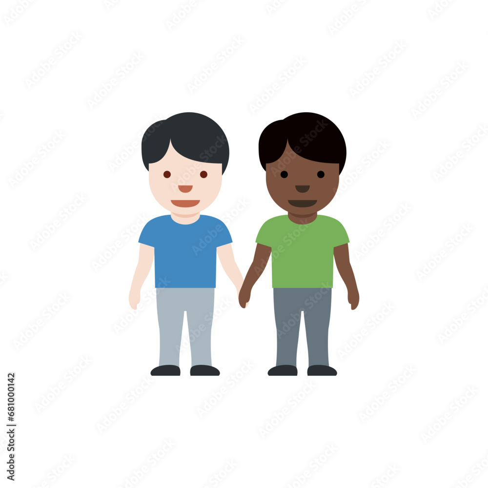Men Holding Hands: Light Skin Tone, Dark Skin Tone Men Holding Hands: Light Skin Tone, Dark Skin Tone
