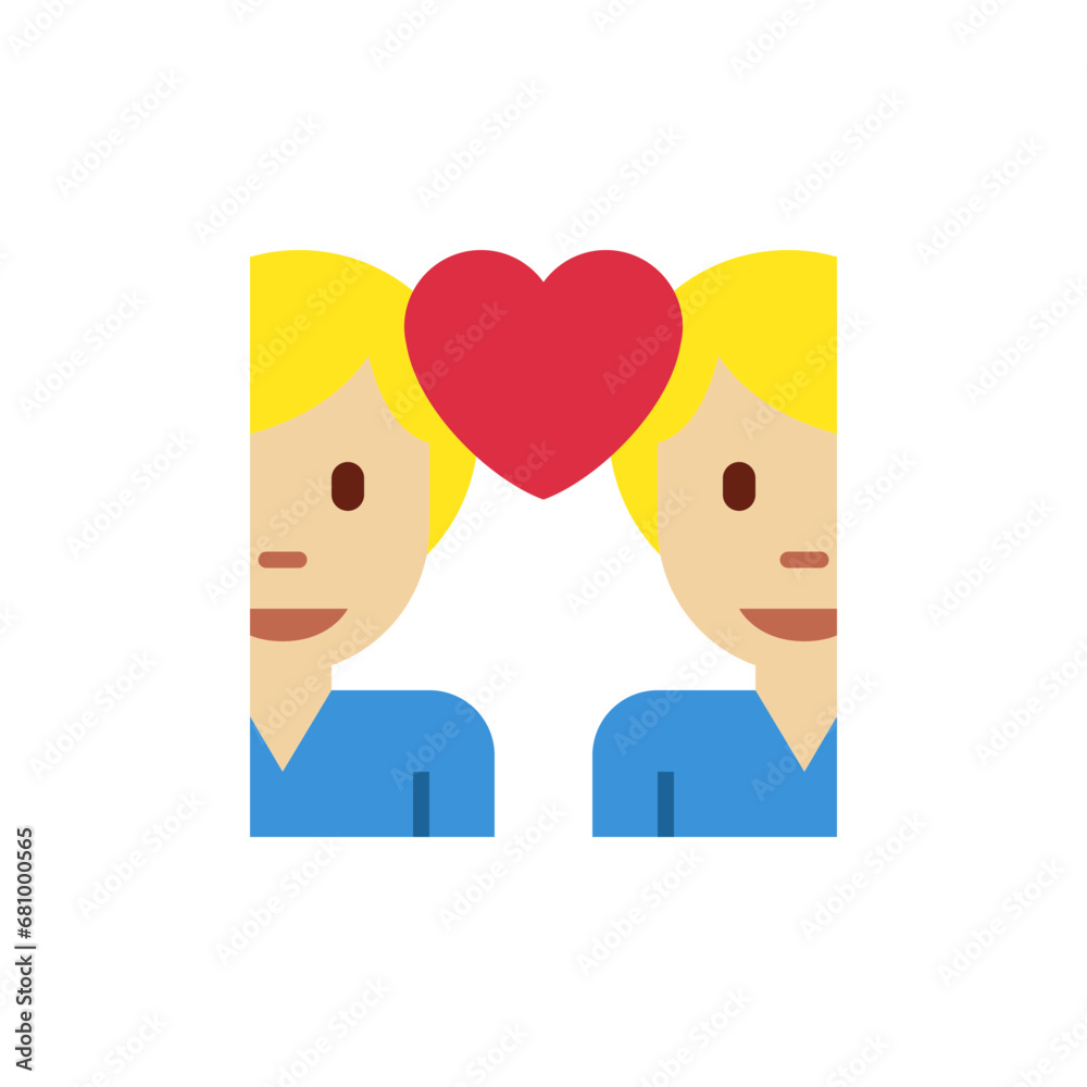 Couple with Heart: Man, Man, Medium-Light Skin Tone Couple with Heart: Man, Man, Medium-Light Skin Tone