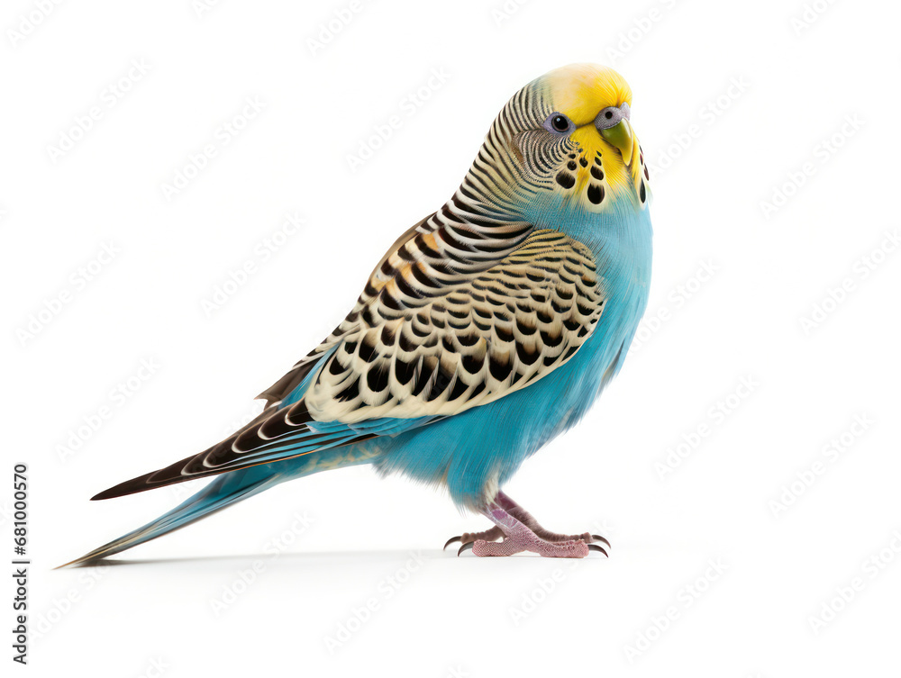 Budgerigar Studio Shot Isolated on Clear White Background, Generative AI Budgerigar Studio Shot Isolated on Clear White Background, Generative AI