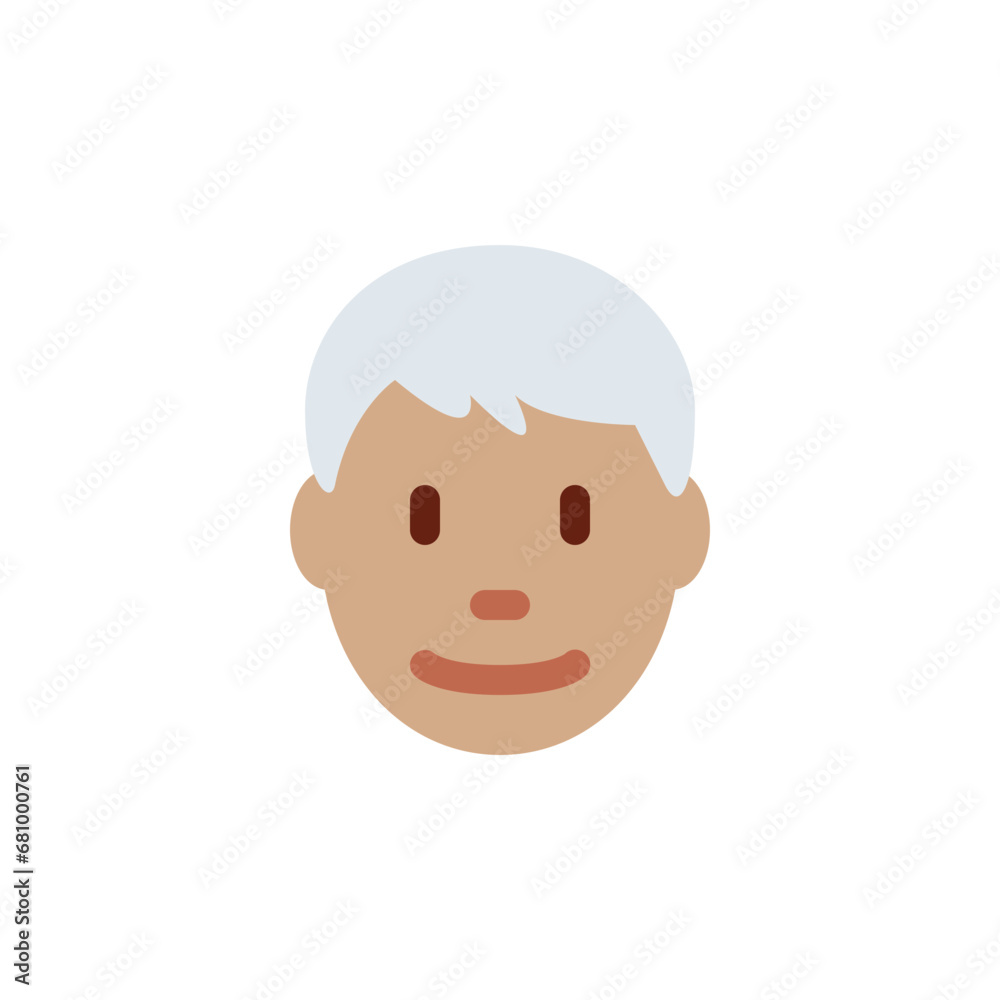 Fototapeta premium Man: Medium Skin Tone, White Hair