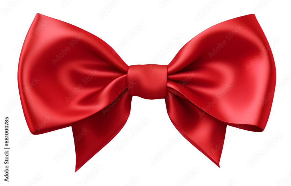 Red bow isolated on transparent background