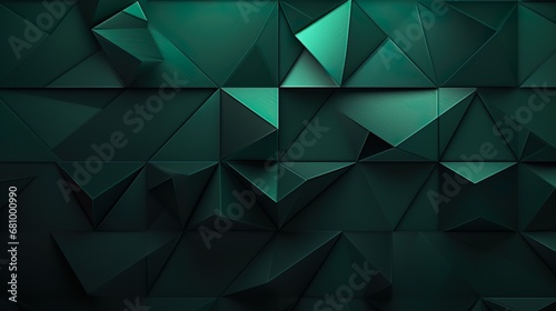 Abstract polygonal waves green background