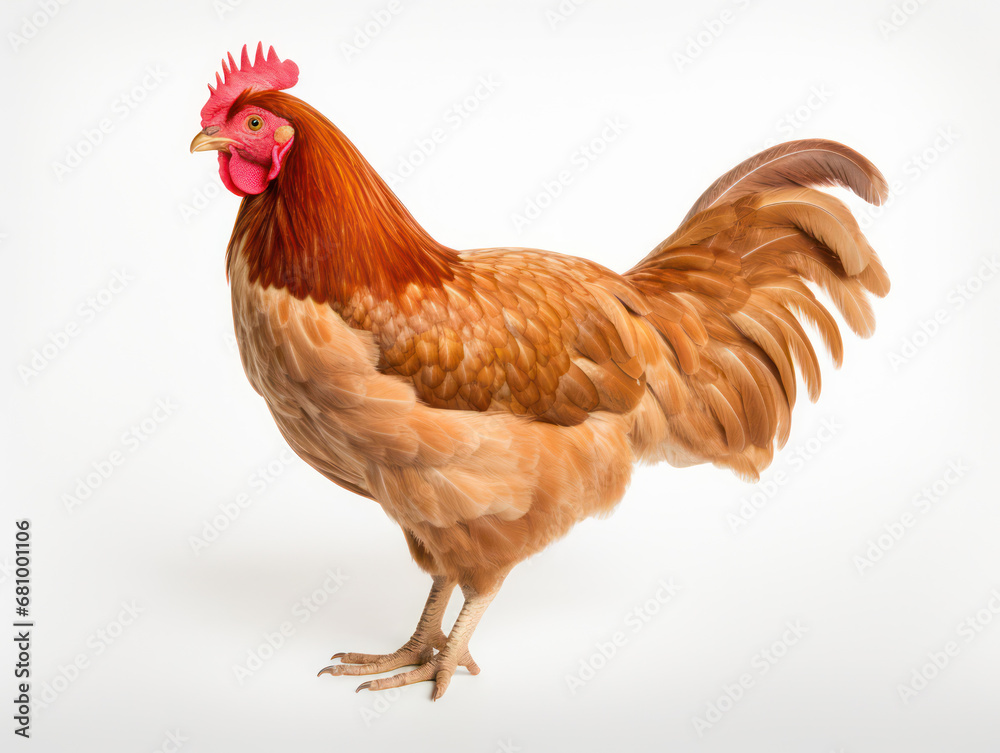 Chicken Studio Shot Isolated on Clear White Background, Generative AI Chicken Studio Shot Isolated on Clear White Background, Generative AI