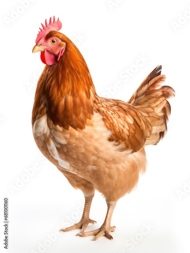 Chicken Studio Shot Isolated on Clear White Background, Generative AI