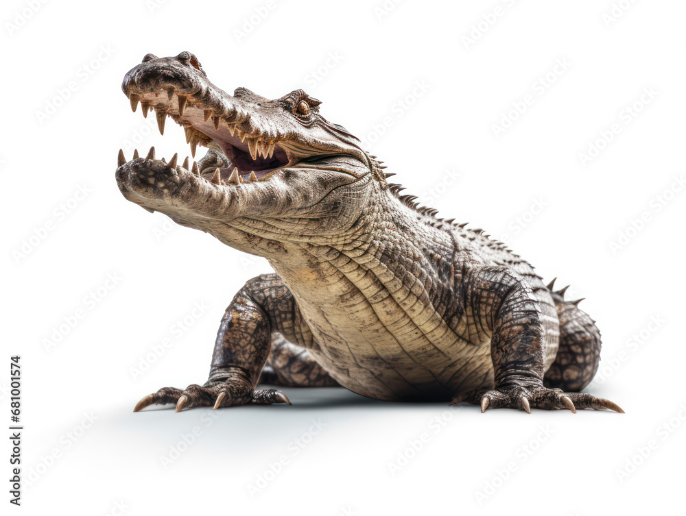 Crocodile Studio Shot Isolated on Clear White Background, Generative AI Crocodile Studio Shot Isolated on Clear White Background, Generative AI