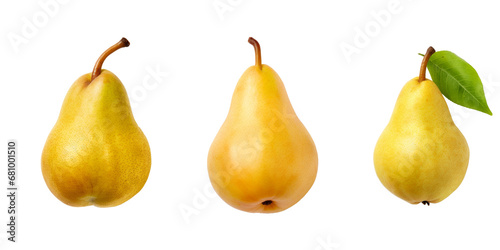 top view pear isolated on white background