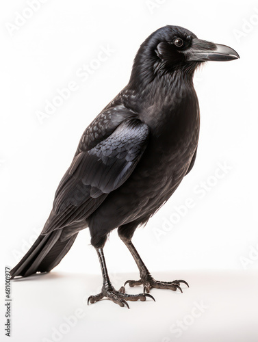 Crow Studio Shot Isolated on Clear White Background, Generative AI