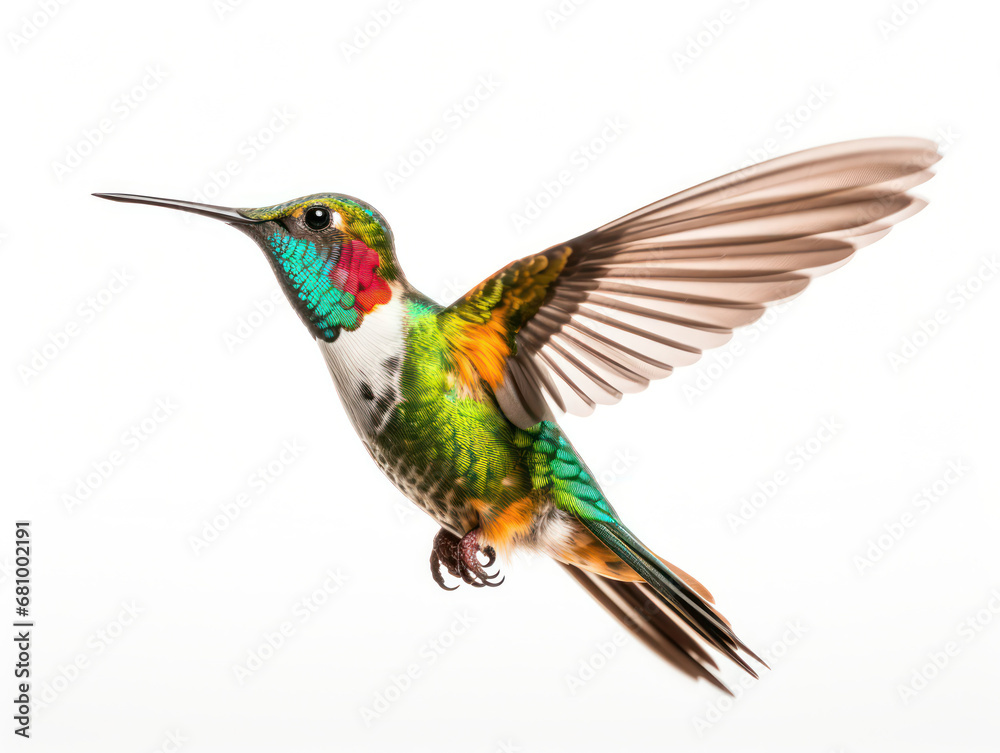 Fototapeta premium Hummingbird Studio Shot Isolated on Clear White Background, Generative AI