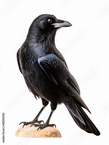 Crow Studio Shot Isolated on Clear White Background, Generative AI