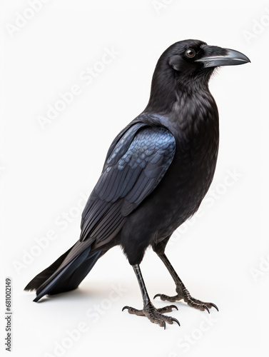 Crow Studio Shot Isolated on Clear White Background  Generative AI