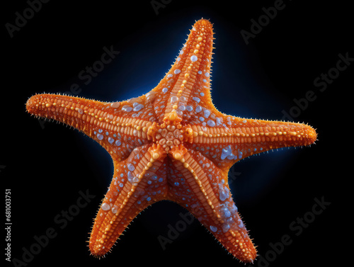 Starfish Studio Shot Isolated on Clear Black Background, Generative AI