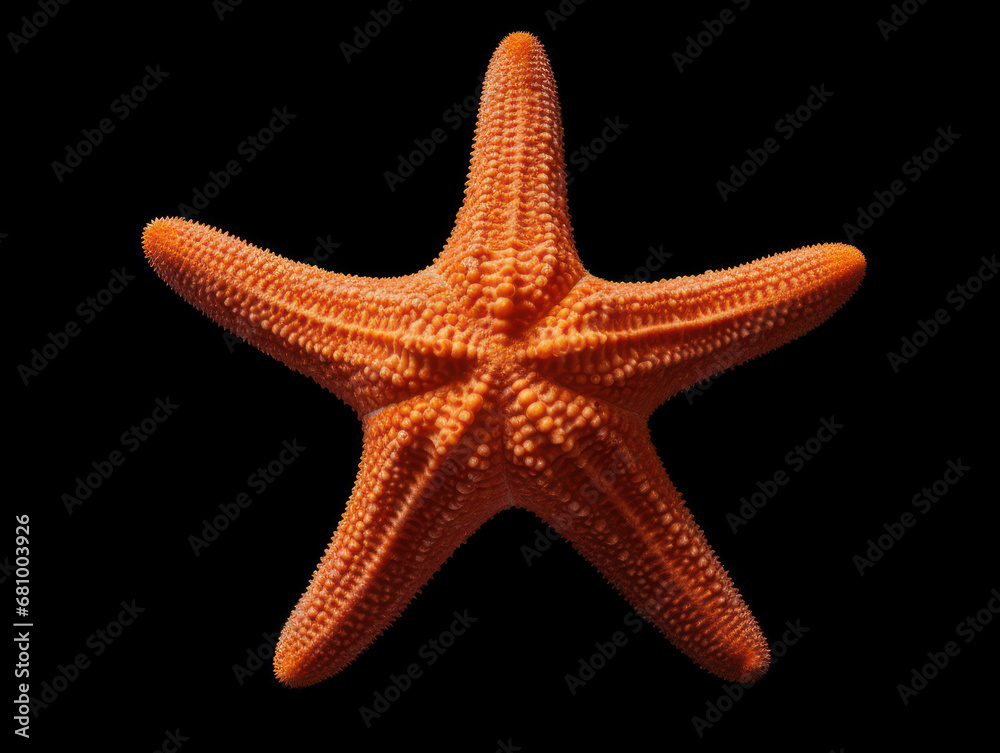 Starfish Studio Shot Isolated on Clear Black Background, Generative AI Starfish Studio Shot Isolated on Clear Black Background, Generative AI
