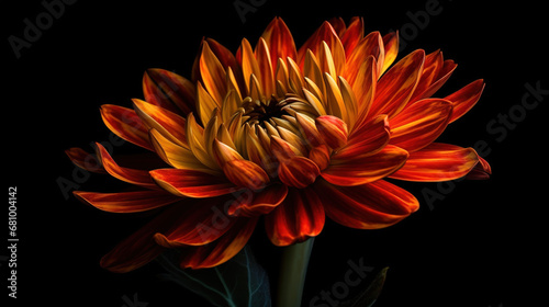 Vibrant dahlia blossom a burst of multi-colored beauty -Generative AI