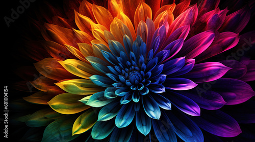 Vibrant dahlia blossom a burst of multi-colored beauty -Generative AI