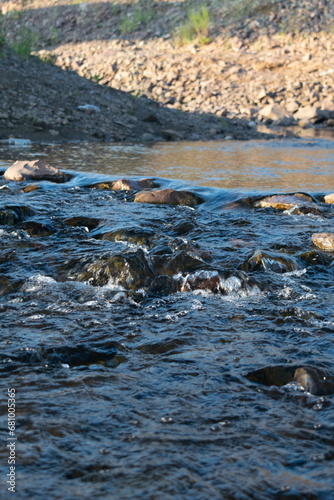 water flowing over rocks